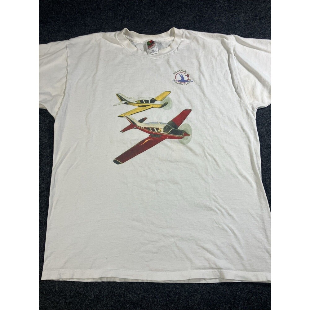 Vintage 90s Bellanca Super Viking Airplane T Shirt XL Fruit of the Loom Aviation